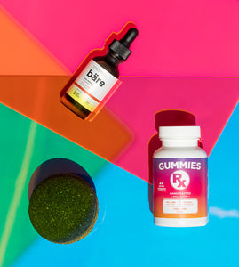 Kush Queen products featured for National CBD Day on a colorful back ground.