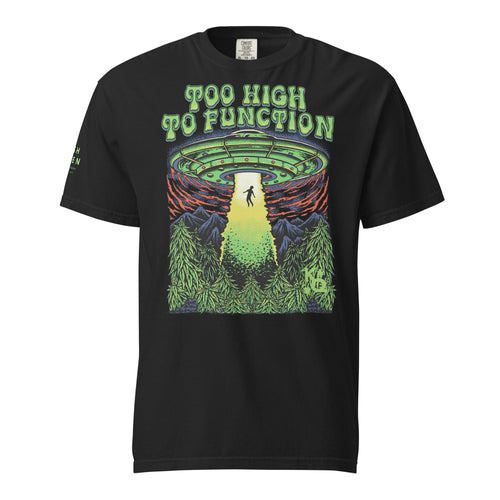 KQ Shop Black / S 'Too High To Function' Unisex garment-dyed heavyweight t-shirt