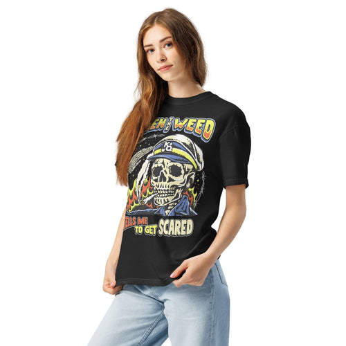 KQ Shop 'When The Weed Tells Me To Get Scared' Unisex garment-dyed heavyweight t-shirt