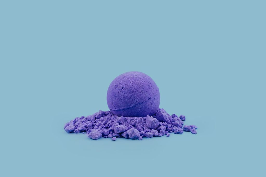 Purple bath bomb