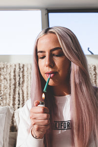 picture of woman smoking weed