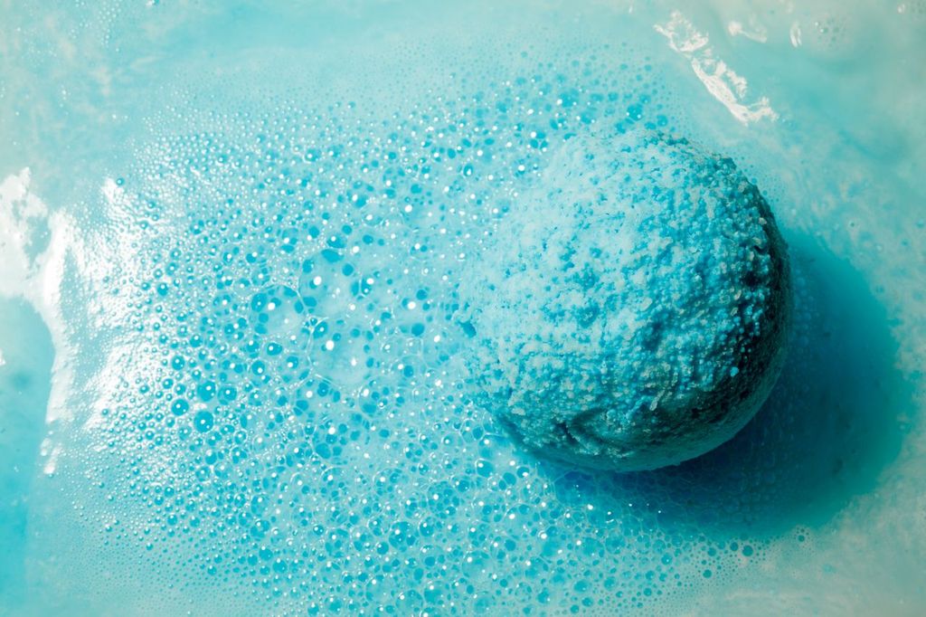 Blue bath bomb