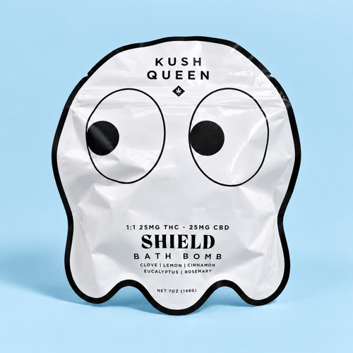 Kush Queen CBD Bath Bomb Ghost Shield 1:1 25MG THC + 25MG CBD Reject Boo Bombs 1:1 THC + CBD Shield Rejects