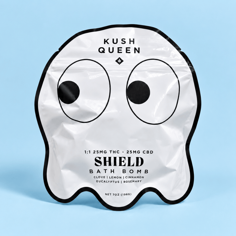 Kush Queen CBD Bath Bomb Ghost Shield 1:1 25MG THC + 25MG CBD Reject Boo Bombs 1:1 THC + CBD Shield Rejects