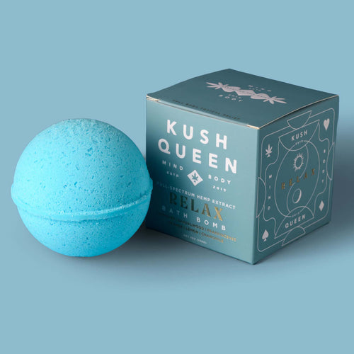 Kush Queen CBD Bath Bomb Relax 1:1 CBD & Delta 9 THC Bath Bomb