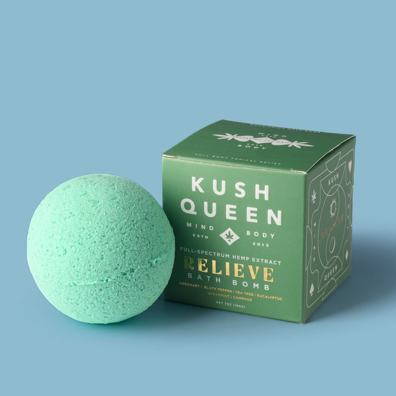 Kush Queen CBD Bath Bomb Relieve 1:1 CBD & Delta 9 THC Bath Bomb