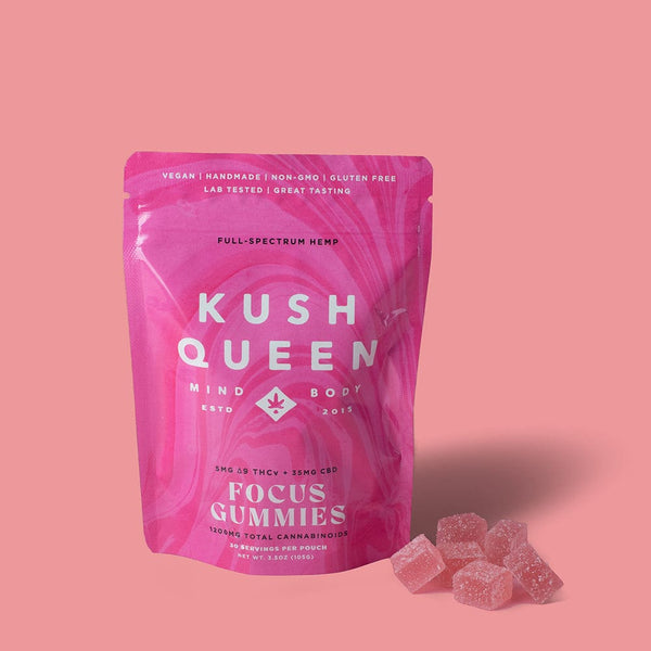 Kush Queen Ingestibles Focus THCv+ CBD Gummies