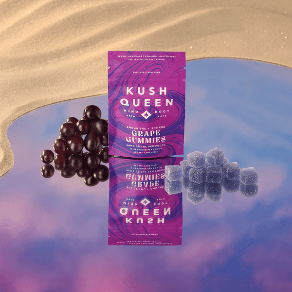 Kush Queen Ingestibles Grape Delta 9 THC + CBD Gummies