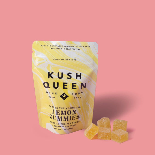 Kush Queen Ingestibles Gummies Rx Elevated Lemon CBD + Delta 8 THC Chews