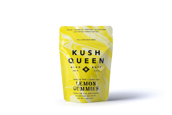 Kush Queen Ingestibles Gummies Rx Elevated Lemon CBD + Delta 8 THC Chews