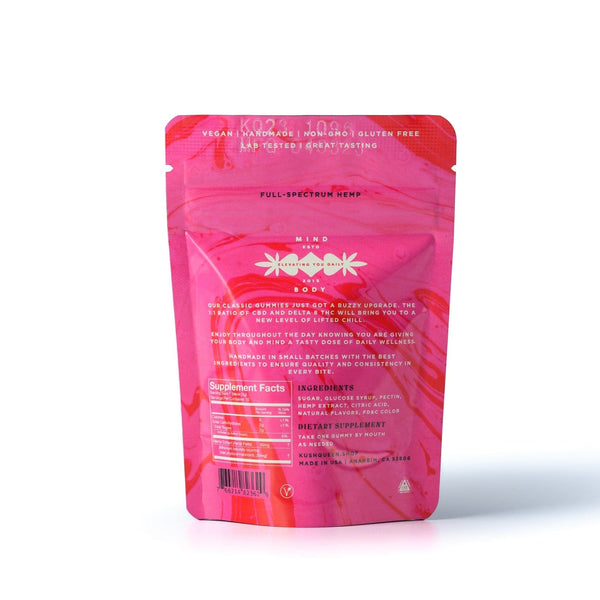 Kush Queen Ingestibles Gummies Rx Elevated Strawberry CBD + Delta 8 THC Chews