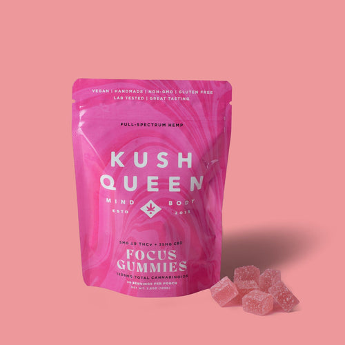 Kush Queen Ingestibles Gummies Rx Focus CBD+THCv Chews