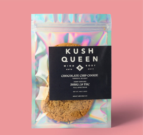Kush Queen Ingestibles Let's Get Baked Chocolate Chip Cookie, 50mg Delta 8